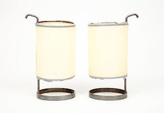Pair of Cylindrical Lamps, French, c. 1970