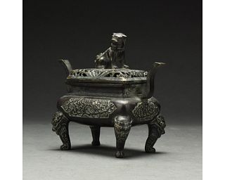 A BRONZE CENSER AND COVER, CHINA