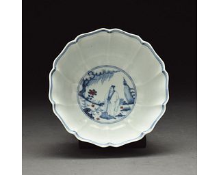 AN UNDERGLAZE-BLUE AND IRON-RED BOWL, CHINA