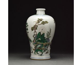A FAMILLE VERTE ‘ LUOHAN’ MEIPING VASE, CHINA
