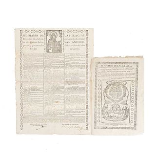 Dosal, Joseph / Archi-Cofradía de Roma. Sumarios. México, 1774/1781. Pieces: 2.