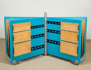 Two-Part Chest of Drawers, Post Modern, 1980's