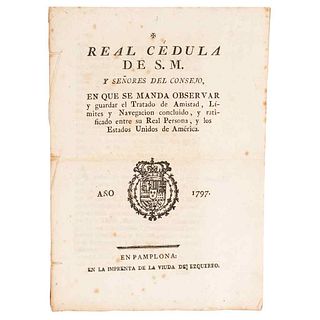 Arrastia, Manuel Nicolás. Real Cédula de S. M. y Señores del consejo... Pamplona: Imprenta de la Vda. de Ezquerro, 1797.