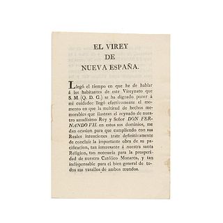 Ruiz de Apodaca, Juan. Proclama. México, 1817. 10 pages.