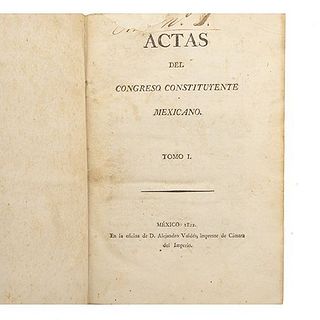 Actas del Congreso Constituyente Mexicano. México: En la Oficina de D. Alejandro Valdés, 1822.