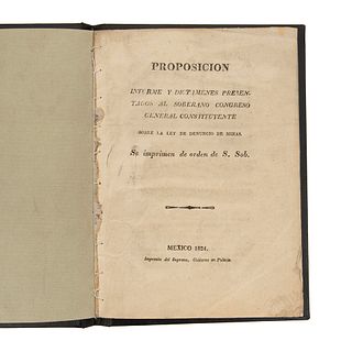 Hernández Chico, José María / J. M. Proposición, Informe y Dictamen / Observaciones sobre la Memoria... México,1824/25. Pieces:2.