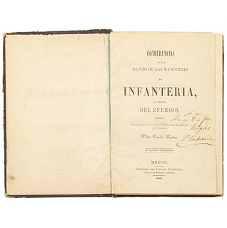 Vander Linden, Pedro. Conferencias sobre el Uso de las Maniobras de Infantería al Frente del Enemigo... México, 1853. 1 sketch.