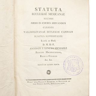 Statuta Ecclesiae Mexicanae Necnon Ordo in Choro Servandus Curante. Mexici: Marianum Zunningam et Ontiveros, 1797.