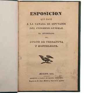 Tamariz, Mariano / Quintana, Matías. Esposicion que hace a la Cámara de Diputados del Congreso General el Apoderado... 1827.