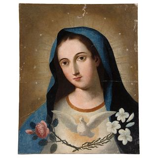 Sacred Spirit of Mary, Mexico, 19th century, Oil on cloth