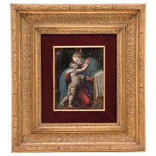 Virgin with Child, Italy (?), 19th century, Oil on copper sheet