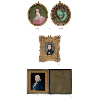 Lot of Three Miniature Portraits, England, 19th century