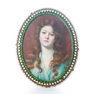 FRAMED VICTORIAN MINIATURE HAND PAINTED PORTRAIT