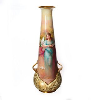 DOULTON BURSLEM NEOCLASSICAL LUSCIAN VASE, THE PETS BY GEORGE WHITE