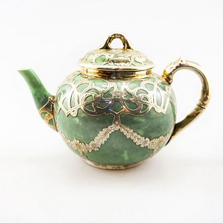 EARLY 20TH C. ROYAL WORCESTER CANNONBALL LIDDED TEAPOT