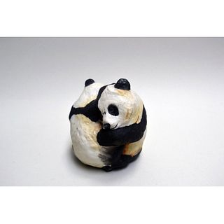 BOEHM PORCELAIN PANDAS IN THE ROUND PAPERWEIGHT FIGURINE