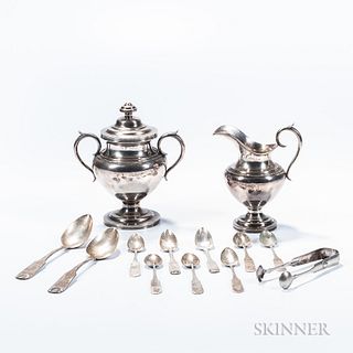 Group of American Coin Silver Tableware