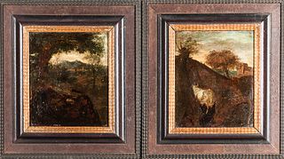 Attributed to Simon van der Does (Dutch, 1653/4-c.1718)      Two Pastoral Scenes