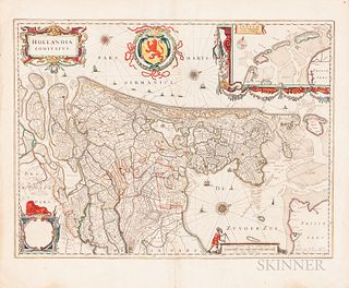 Willem Janszoon Blaeu (Dutch, 1571-1638)      Hollandia Comitatus  : Map of the Netherlands, c. 1640
