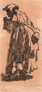 Rembrandt van Rijn (Dutch, 1606-1669)    Old Beggar Woman with a Gourd