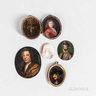 Dutch School, 17th Century      Five Miniature Portraits of Men