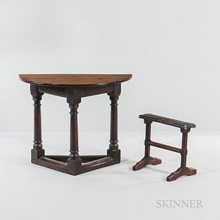 Oak Credence Table and a Kneeler