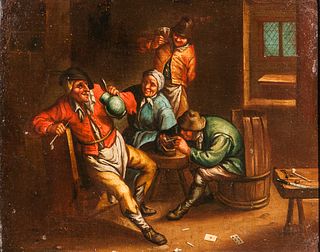 Dutch School, 17th Century Style      Smokers and Drinkers in a Tavern