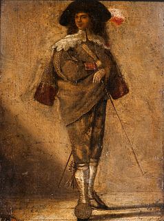 School of Johan le Ducq (Dutch, 1629-1676/77)      Standing Figure of a Young Cavalier in a Plumed Hat