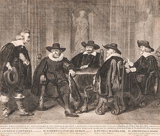 Dutch and French Schools, 17th-19th Centuries, Seven Framed Portrait Engravings by or after Thomas de Keyser, Wenzel Hollar, Félix Tréz