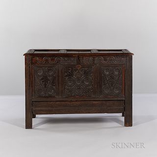 Carved Oak Lift-top Chest