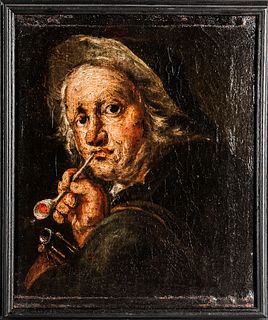 Dutch School, 17th Century      Head of a Man Smoking a Pipe