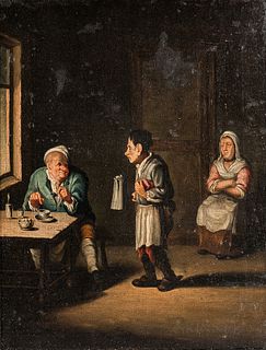 Dutch School, 17th/18th Century      Tavern Interior with Man Signaling for a Refill