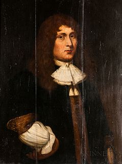 Dutch School, 17th Century      Portrait of a Clean-shaven Man with His Hand on His Hip