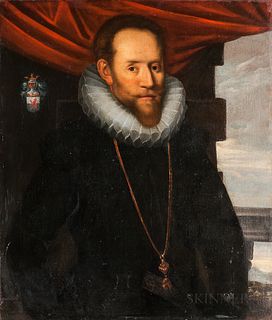 Manner of Marcus Geeraerts the Younger (Flemish 1561-1635)      Man in a Ruff, Said to be Thomas Cecil, First Earl of Exeter, K.G.