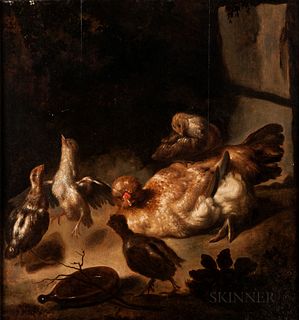 After Francis Barlow (British, 1626-1704)      Hen and Her Chicks