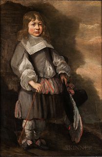 Dutch School, 17th Century      Boy in a Gray Costume Holding a Plumed Hat