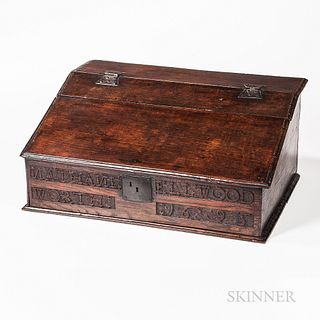 Carved Oak Desk Box