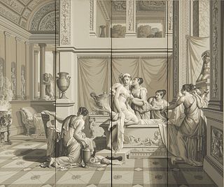 Four Grisaille Wallpaper Panels Attributed to Joseph Dufour