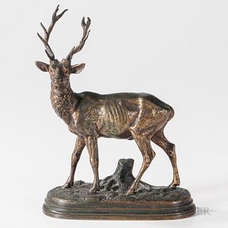 Alfred Dubucand (French, 1828-1894)       Bronze Model of a Stag