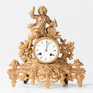 Marti Gilt-bronze Mantel Clock