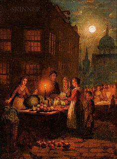Attributed to Johann Mongels Culverhouse (Dutch, 1820-1891)      Moonlit Market
