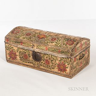 Spanish Colonial Painted and Leather-bound Chest
