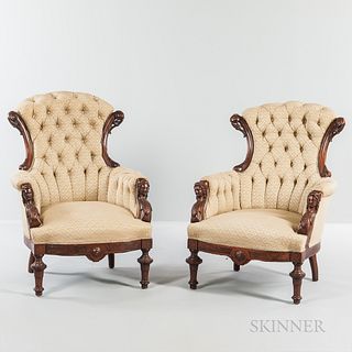 Pair of Victorian Slipper Chairs