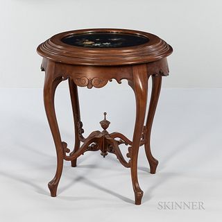 Victorian Walnut Side Table with Pietra Dura Top