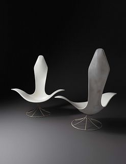 Erwin and Estelle Laverne
(American, 1909-2002 | American, 1915-1997)
Pair of Tulip Lounge Chairs,  Model 120 LFLaverne International, USA