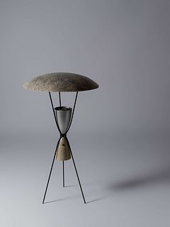 Manner of Mitchell Bobrick
American, Mid 20th Century
Modernist Tripod Floor Lamp
