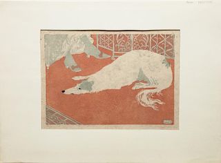 Hans Neumann (1873-1957): Greyhound Lying