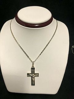 Sterling Silver Chain and Crucifix pendant - 925 Italy