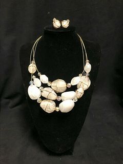 JOAN RIVERS FASHION JEWELERY NECKLACE AND EARRINGS -COLLAR LENGTH