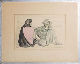 After Pablo O'Higgins (1904-1983): Seated Couple